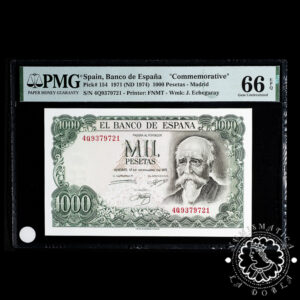 1971 - 1000 PESETAS - Echegaray - Pick 154 Serie 4Q - PMG 66 EPQ