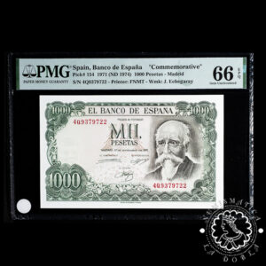 1971 - 1000 PESETAS - Echegaray - Pick 154 Serie 4Q - PMG 66 EPQ