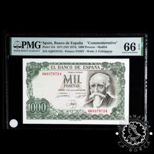 1971 - 1000 PESETAS - Echegaray - Pick 154 Serie 4Q - PMG 66 EPQ