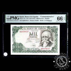 1971 - 1000 PESETAS - Echegaray - Pick 154 Serie 4Q - PMG 66 EPQ