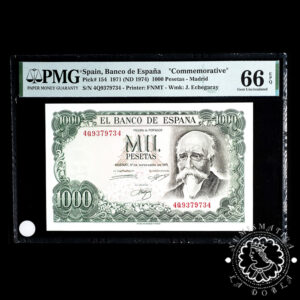 1971 - 1000 PESETAS - Echegaray - Pick 154 Serie 4Q - PMG 66 EPQ