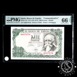1971 - 1000 PESETAS - Echegaray - Pick 154 Serie 4Q - PMG 66 EPQ