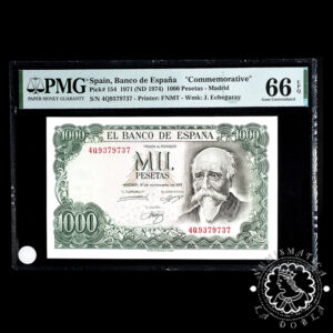 1971 - 1000 PESETAS - Echegaray - Pick 154 Serie 4Q - PMG 66 EPQ