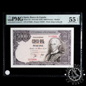 1976 - 5000 PESETAS - Carlos III - Pick 155 Sin Serie - PMG 55 EPQ
