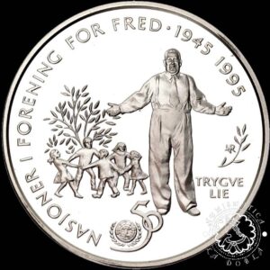 1995 – 50 CORONAS Plata PROOF - 50 An Naciones Unidas - NORUEGA