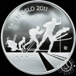 2011 – 200 CORONAS Plata PROOF - Ski-VM 2011 - NORUEGA
