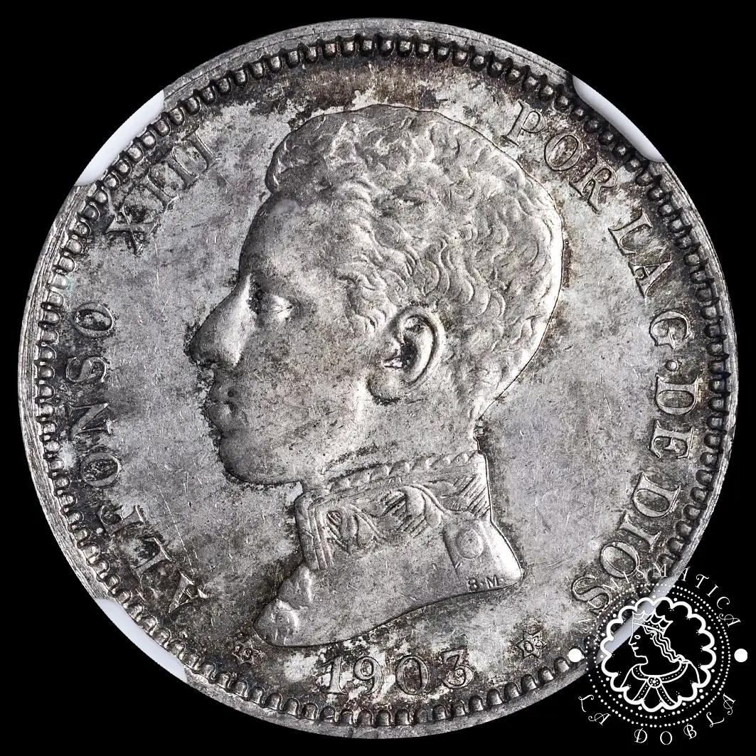 1903 – 1 PESETA – Alfonso XIII – SM V – NGC MS63