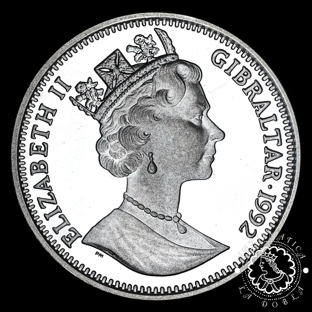 1992 – 14 ECUS / 10 LIBRAS Plata PROOF – Caballero – GIBRALTAR