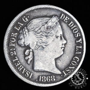 1868 - 20 CENTAVOS de PESO - Isabel II - Manila - MBC-
