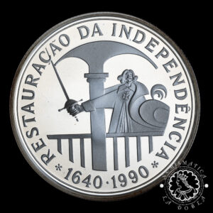 1990 - Estuche 100 ESCUDOS Plata PROOF - Restauraçao Independencia - PORTUGAL