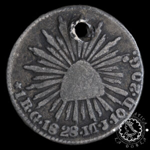 1828 - 1 REAL - MÉXICO - Guanajuato MJ - BC (Agujero)