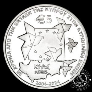 2024 - 5 EURO PROOF - 20 Anniversary European Union - CHIPRE