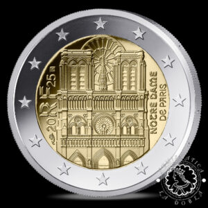 2025 – 2 Euro Cartucho FDC – FRANCIA (Notre Dame)