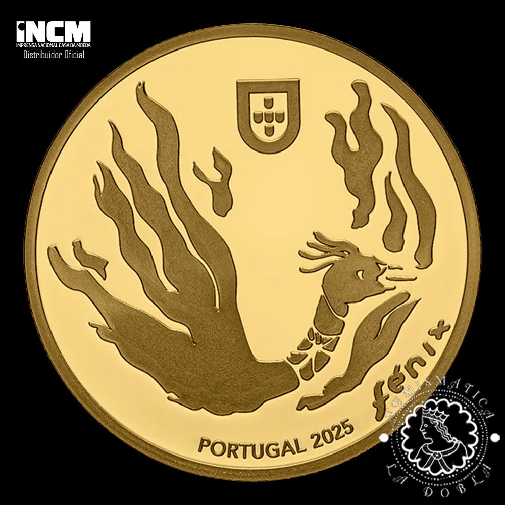 2025 – 5 EURO Oro PROOF – Fénix – El Renacimiento de la Luz – PORTUGAL