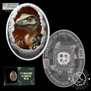 2025 - 500 CFA Plata PROOF - Dinosauria - Tyrannosaurus Rex - MENNICA POLSKA