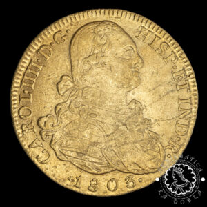 1803 - 8 ESCUDOS - Carlos IV - Nuevo Reino JJ - MBC