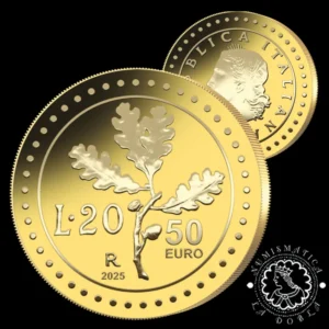 2025 - 1/2 Oz Oro PROOF - Iconica 20 Lira - ITALIA