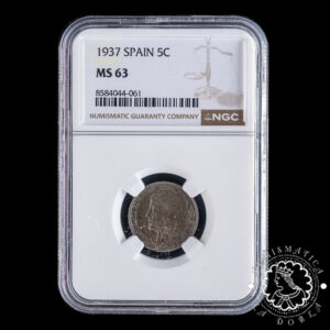 1937 - 5 CÉNTIMOS - II República - NGC MS63