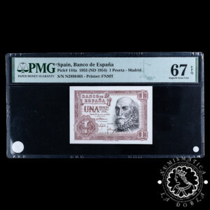 1953 - PESETA - Pick #144a Serie N - PMG 67 EPQ