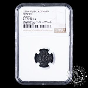 1250 - 1254 - DENARO - Conrado I - SICILIA - Brindisi - NGC AU Details