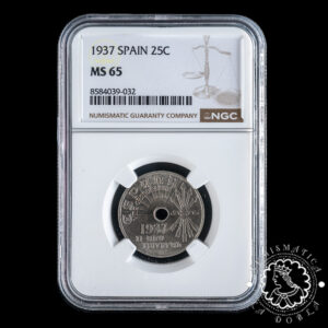 1937 - 25 CÉNTIMOS - Franco - NGC MS65