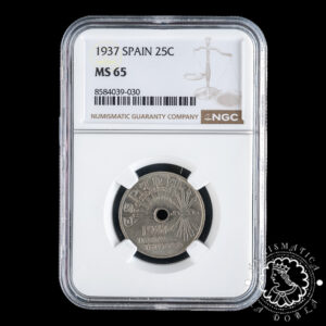 1937 - 25 CÉNTIMOS - Franco - NGC MS65