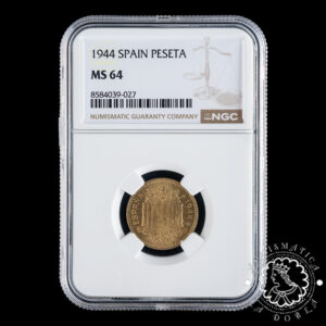 1944 - 1 PESETA - Franco - NGC MS64