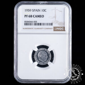 1959 - 10 CÉNTIMOS - Franco - NGC PF68 CAMEO (TOP POP)