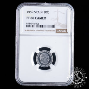 1959 - 10 CÉNTIMOS - Franco - NGC PF68 CAMEO (TOP POP)