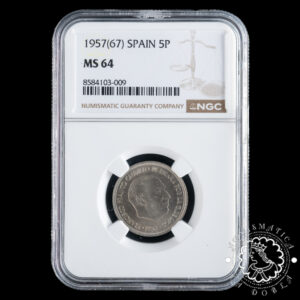 1957 *67 - 5 PESETAS - Franco - NGC MS64