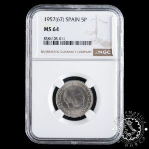 1957 *67 - 5 PESETAS - Franco - NGC MS64