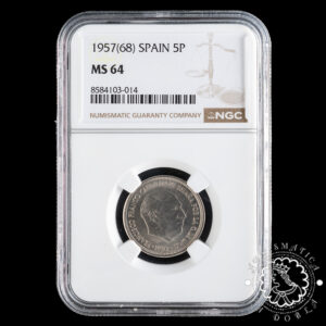 1957 *68 - 5 PESETAS - Franco - NGC MS64