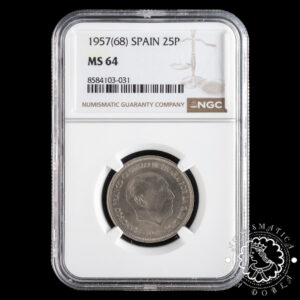 1957 *68 - 25 PESETAS - Franco - NGC MS64