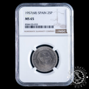 1957 *68 - 25 PESETAS - Franco - NGC MS65