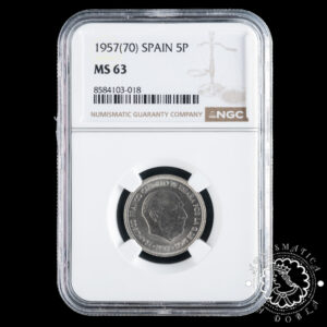 1957 *70 - 5 PESETAS - Franco - NGC MS63