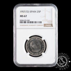 1957 *72 - 25 PESETAS - Franco - NGC MS67