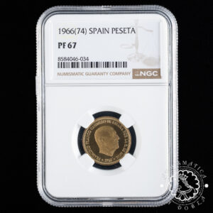 1966 *74 - 1 PESETA - Franco - NGC PF67 (TOP POP)