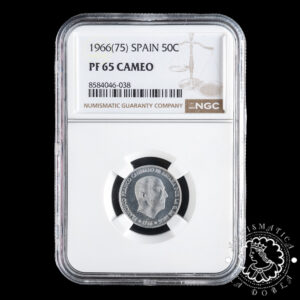 1966 *75 - 50 CÉNTIMOS - Franco - NGC PF65 CAMEO