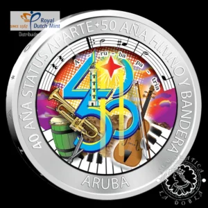 2026 - 5 FLORIN PF - 40 Años Status Aparte - 50 Años Himno y Bandera - ARUBA