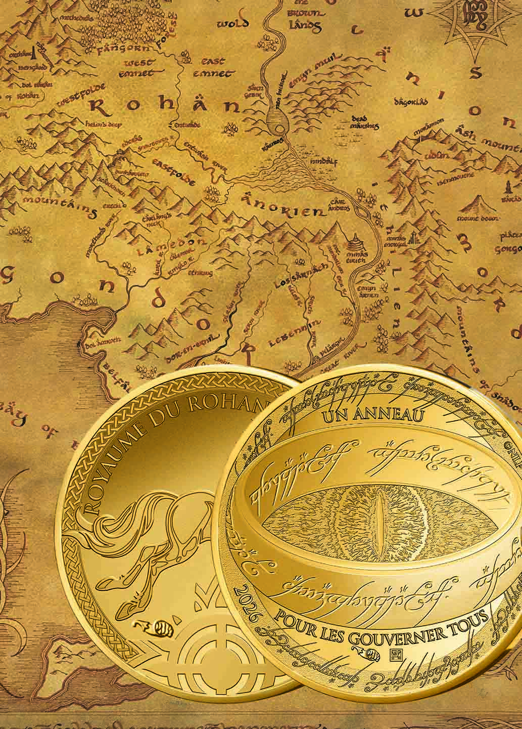 banner monedas ORO lord rings francia