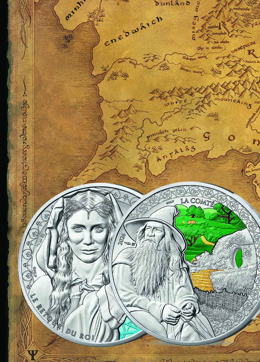 banner monedas plata lord rings francia