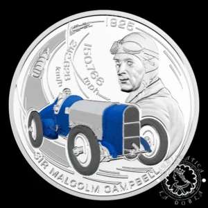 2025 - 5 EURO Plata PROOF - Speed Record - Malcolm Campbell - MALTA