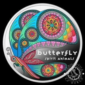 2025 - 1 DOLLAR Plata PROOF - Spirit Animals - Mariposa - MENNICA POLSKA