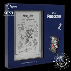 2026 - 2 & 1 DOLLARS Plata PROOF - Disney - Pinocho - AGORO