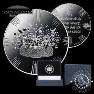 2026 - 5 EURO Plata PROOF - Bridal Crown - LETONIA