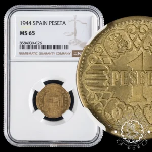 1944 - 1 PESETA - Franco - NGC MS65