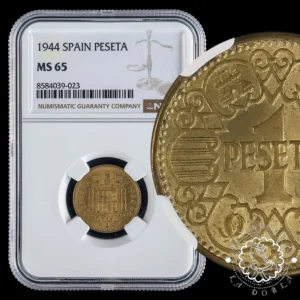 1944 - 1 PESETA - Franco - NGC MS65
