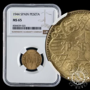 1944 - 1 PESETA - Franco - NGC MS65