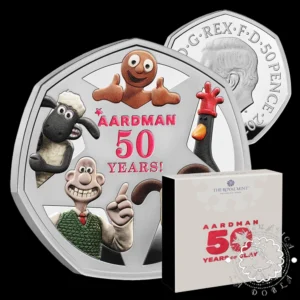 2026 - 50 PENCE Plata PROOF - Aardman - REINO UNIDO